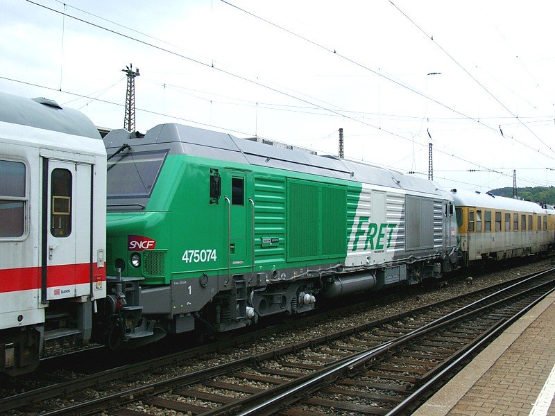 475 074 der SNCF weilte zu Mefahrten am 10.09.2008 auf der Geilinger Steige in Ulm.