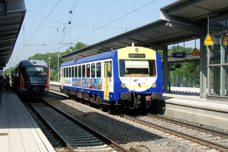 Am 25.05.2009  verirrte  sich Vt 413 der WEG nach Gnzburg.