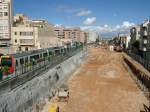 Am 05.10.2005 waren die Bauarbeiten an der neuen Bahnhofseinfahrt in Palma in vollem Gange.