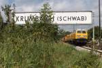 kbs-978-mittelschwabenbahn/218634/218-391-u-218-304-abgestellt 218 391 u. 218 304 abgestellt in der Einfahrt Krumbach. (25.08.2012)