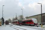 kbs-978-mittelschwabenbahn/254152/642-097-214-210-am-09022013 642 097, 214, 210 am 09.02.2013 in Krumbach.
