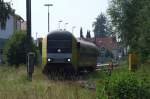 Hier schiebt die Lok ihren  Zug  in Krumbach auf das Abstellgleis 203.(01.08.2009)