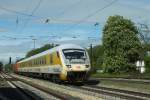 Messfahrt am 09.05.2012 in G�nzburg. 120 502 schiebt.