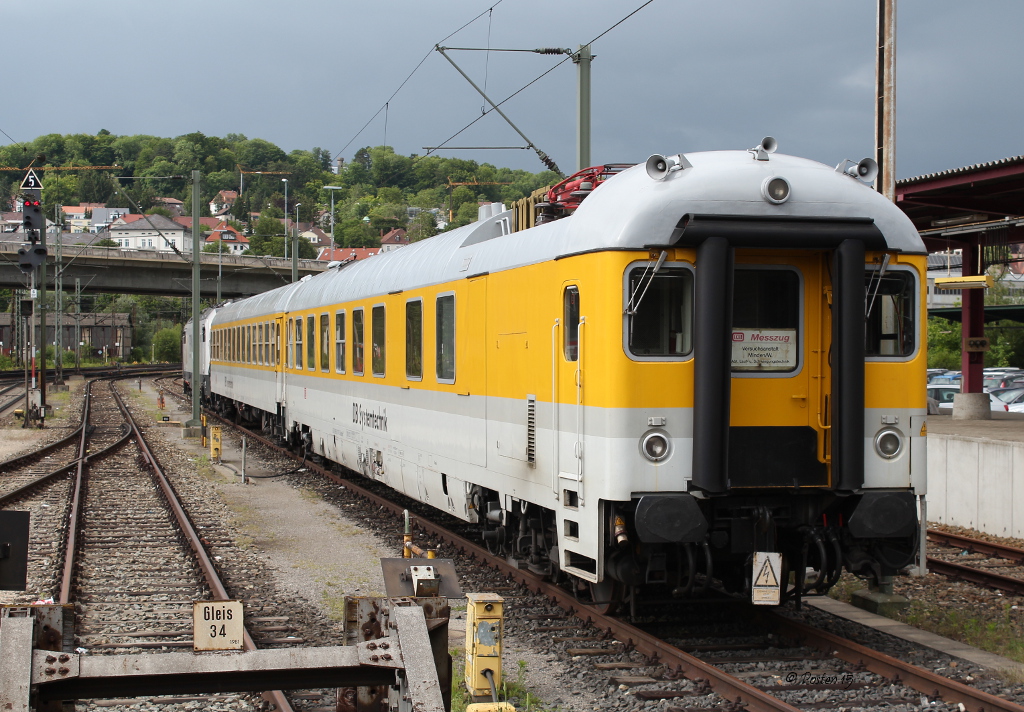 Messwagen an der Alstom Prima II am 13.06.2012 in Ulm.