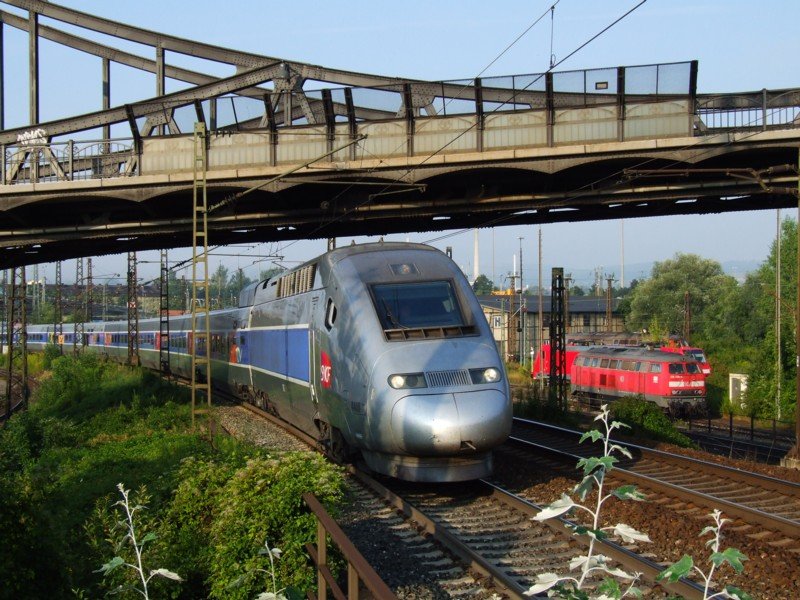 TGV 4408 am 30.07.2008 bei der Ausfahrt aus Ulm.